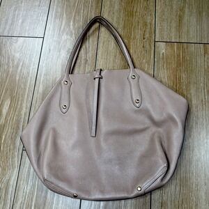 Annabel Ingall Large Isabella Pebbled Leather Tote Bag Taupe Gold Hardware